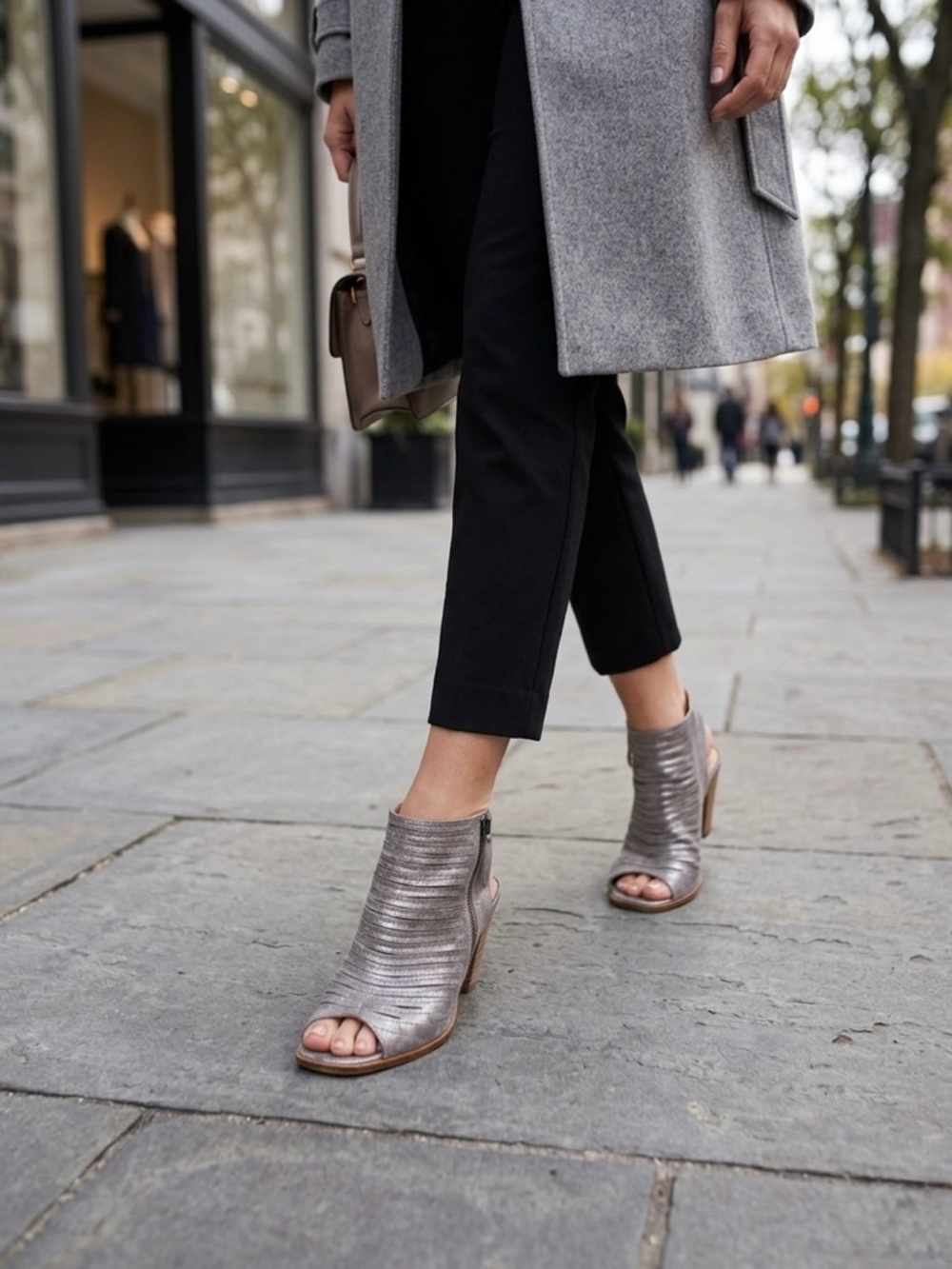 Paul Green "Cayanne" Peep Toe Sandal “Smoke Brushed” (metallic finish) size 11